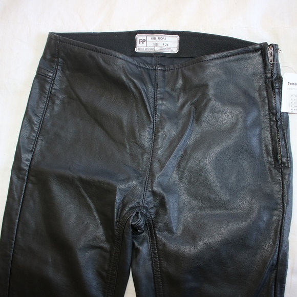 NEW!! FREE PEOPLE VEGAN LEATHER PANTS! - Picture 3 of 6
